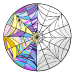 spiderweb thats have color and half black and white
